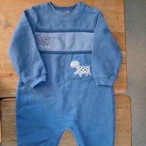 TYKES light blue fleece bodysuit  sz 24 mos. baby boy